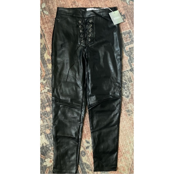 Missguided lace up leather trousers - Picture 2 of 3